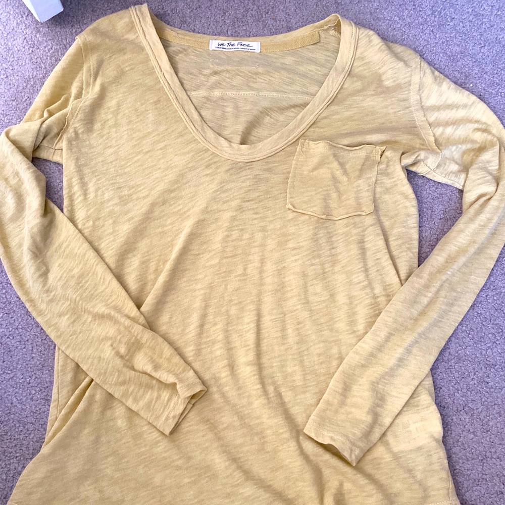 Free People long sleeve mustard yellow top